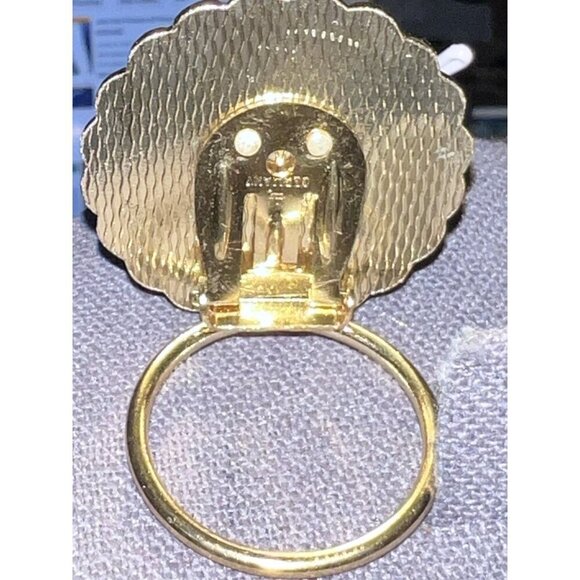 Vintage Cameo Costume Jewelry Scarf Clip Ivory Orange Goldtone W. Germany - Picture 12 of 16